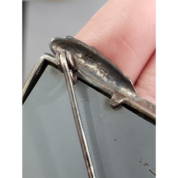 RARE CAT LOOKING AT THE MIRROR 925 STERLING SILVER BROOCH HALLOWEEN VINTAGE - Picture 5 of 6